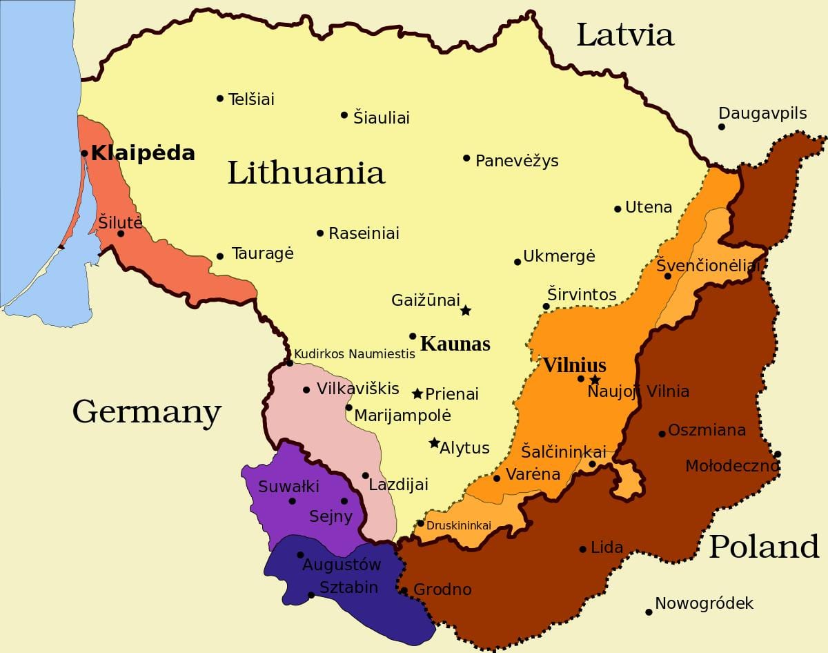 ನಕ್ಷೆ kaunas ಲಿಥುವೇನಿಯಾ