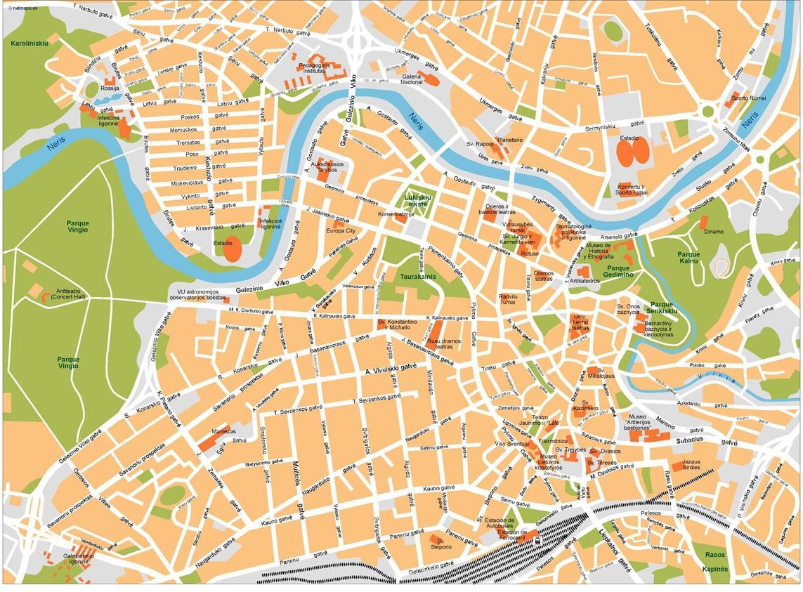 ನಕ್ಷೆ vilnius ಲಿಥುವೇನಿಯಾ 