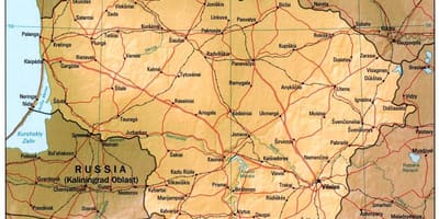 ನಕ್ಷೆ ಲಿಥುವೇನಿಯಾ