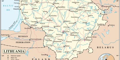 ನಕ್ಷೆ ಲಿಥುವೇನಿಯಾ ದೇಶದ