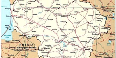 ನಕ್ಷೆ ತೋರಿಸುವ ಲಿಥುವೇನಿಯಾ