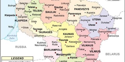 ನಕ್ಷೆ ಲಿಥುವೇನಿಯಾ ರಾಜಕೀಯ